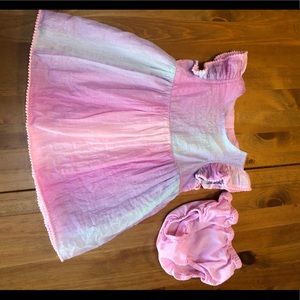Rainbow unicorn color girls dress